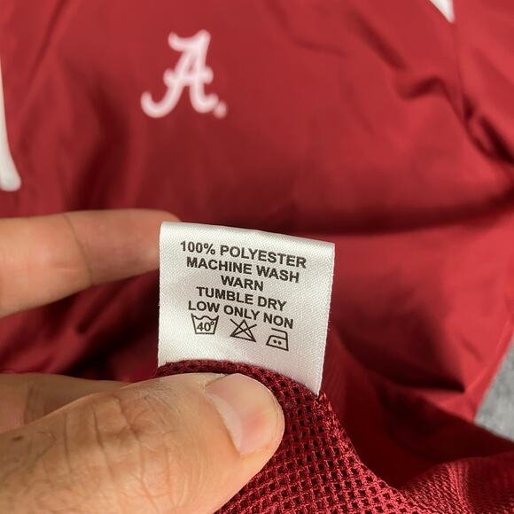 Alabama Crimson Tide Pullover Jacket Mens 2XLT Red Quarter Zip Embroidered - Picture 7 of 9